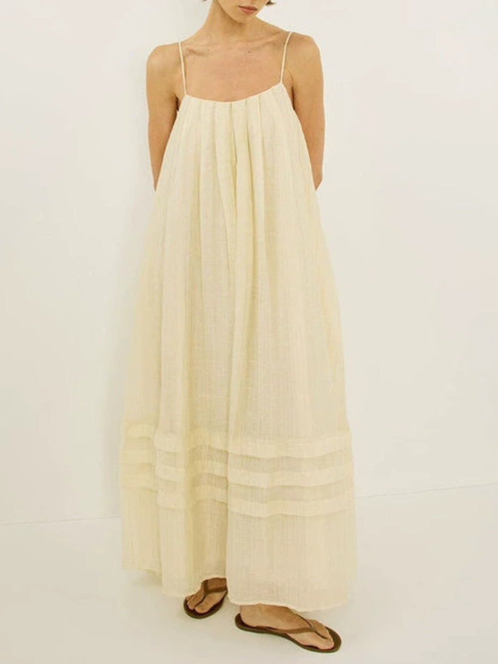 Zara Summer Vacation Cami Loose Pocket Long Dress